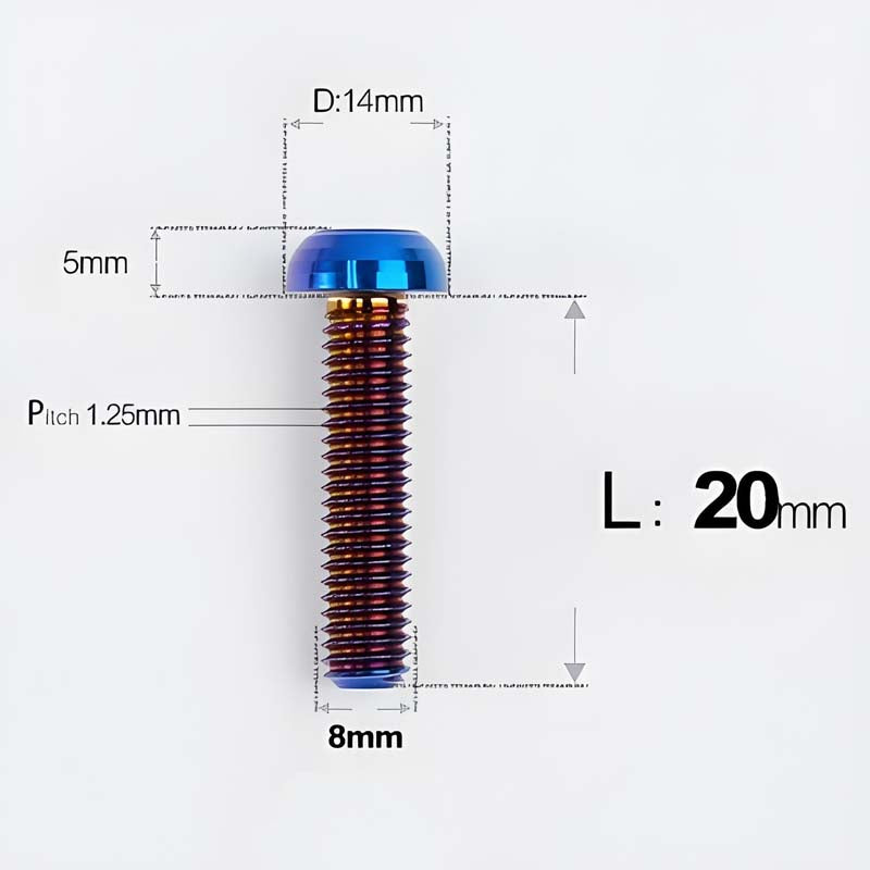 M8x15-50mm Titanium Button Head Bolts for Bicycle & Motorcycle Brake Caliper Fastening