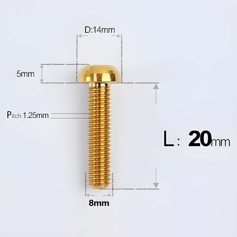 M8x15-50mm Titanium Button Head Bolts for Bicycle & Motorcycle Brake Caliper Fastening