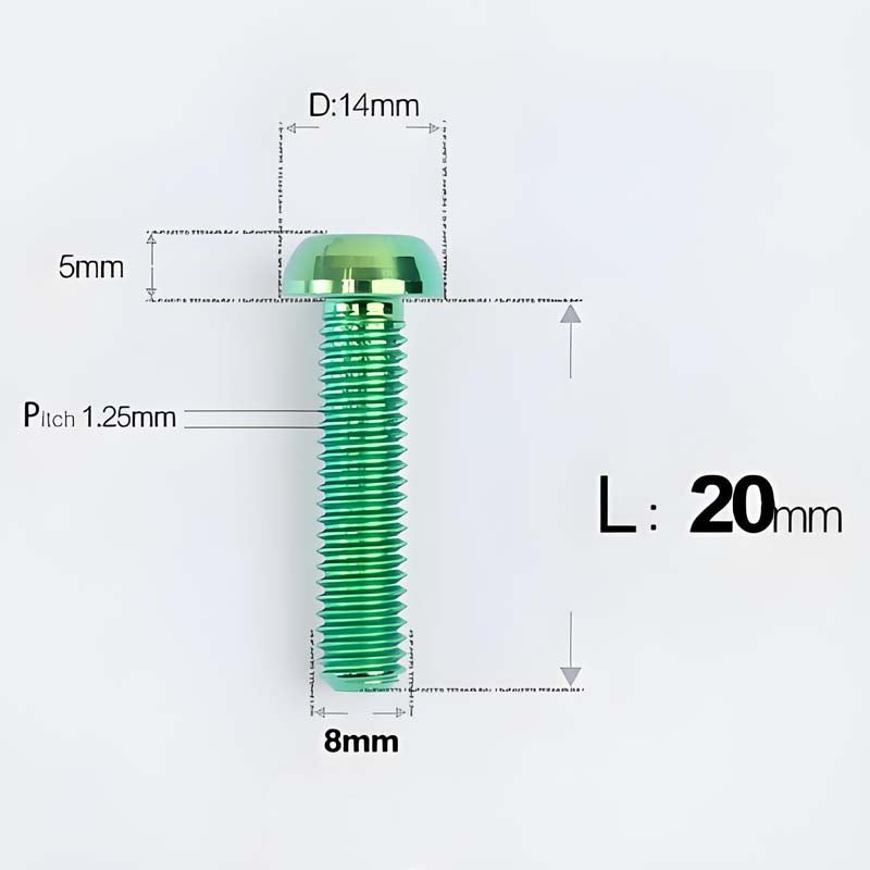 M8x15-50mm Titanium Button Head Bolts for Bicycle & Motorcycle Brake Caliper Fastening