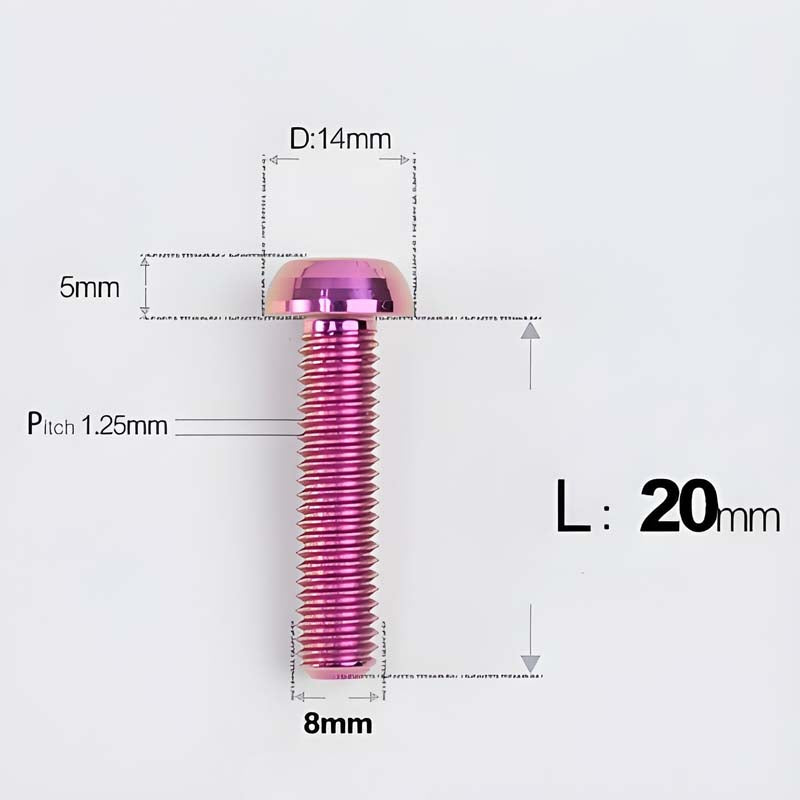 M8x15-50mm Titanium Button Head Bolts for Bicycle & Motorcycle Brake Caliper Fastening