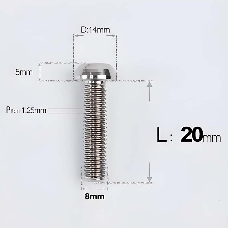 M8x15-50mm Titanium Button Head Bolts for Bicycle & Motorcycle Brake Caliper Fastening