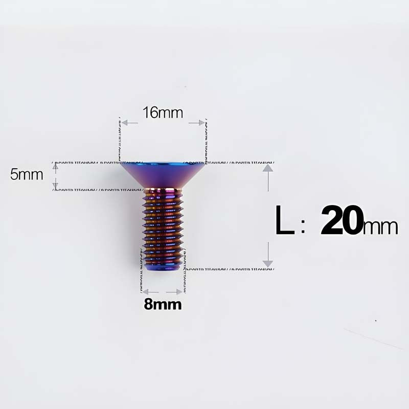M8x16-85mm Titanium Flat Head Countersunk Bolts For E-bike and Motorcycle
