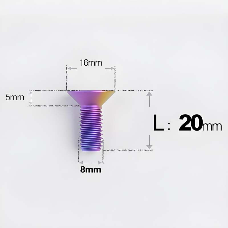 M8x16-85mm Titanium Flat Head Countersunk Bolts For E-bike and Motorcycle