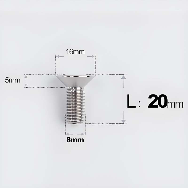 M8x16-85mm Titanium Flat Head Countersunk Bolts For E-bike and Motorcycle