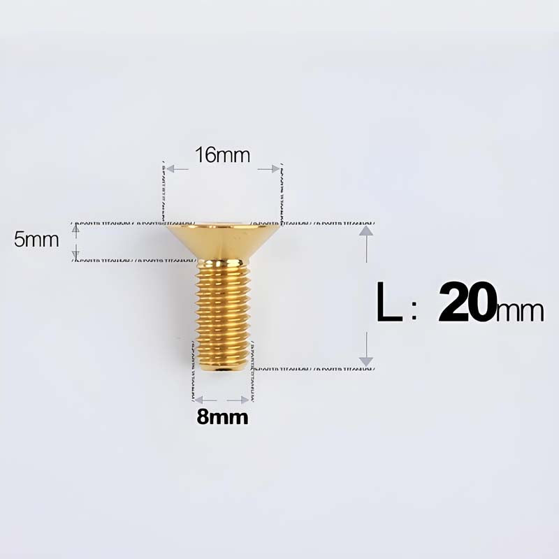 M8x16-85mm Titanium Flat Head Countersunk Bolts For E-bike and Motorcycle