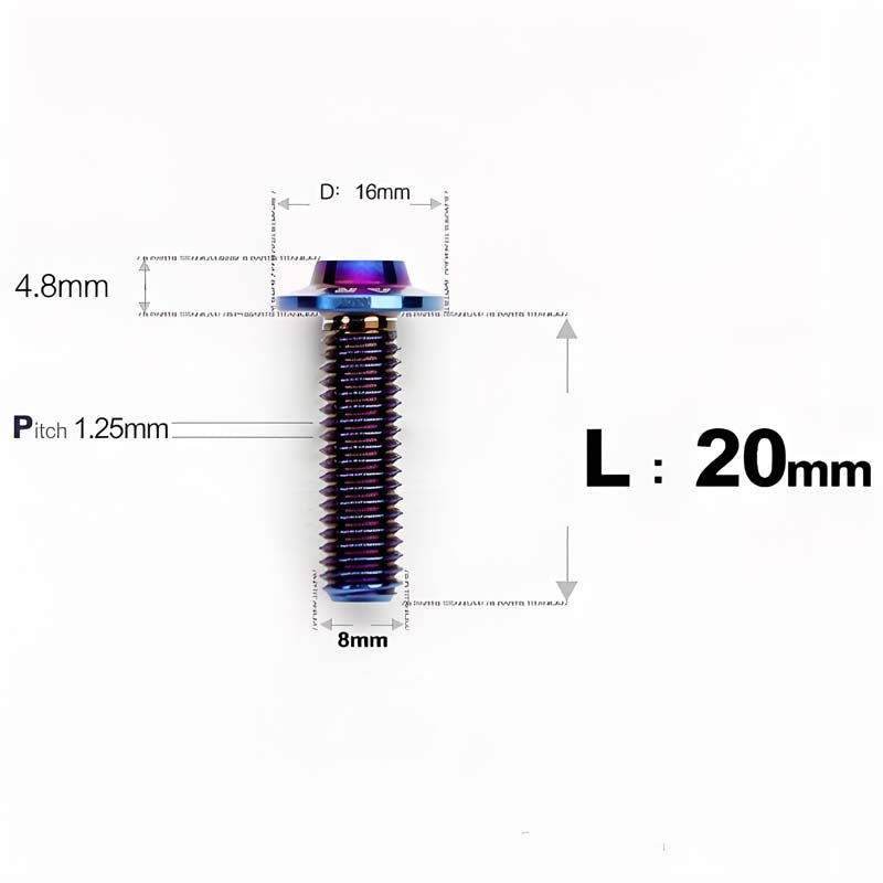 M8x15-50mm Titanium Torx T40 Bolts for Motorcycle
