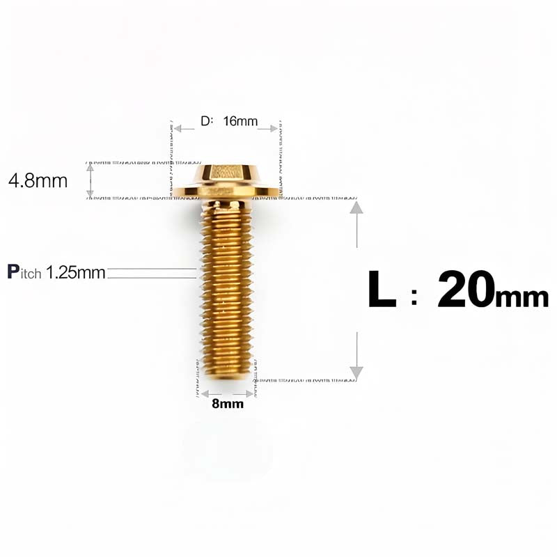 M8x15-50mm Titanium Torx T40 Bolts for Motorcycle