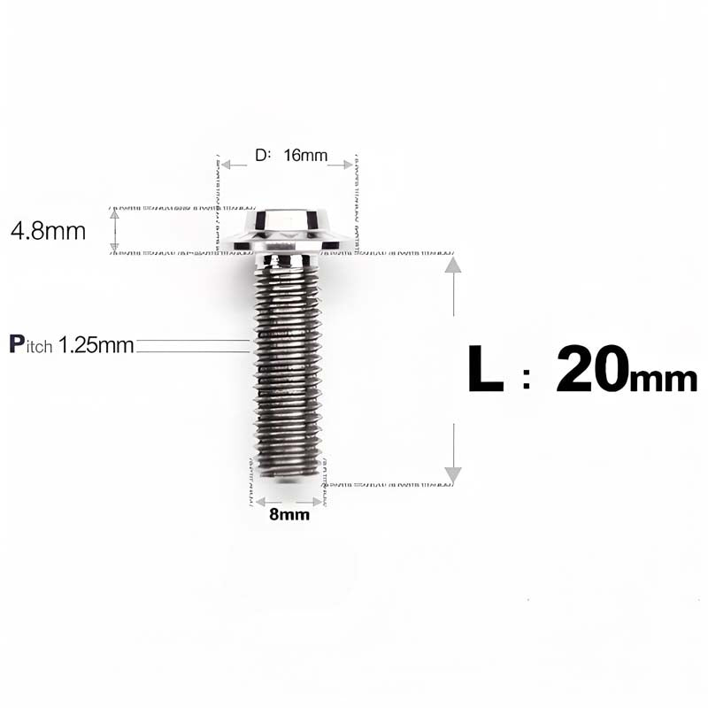 M8x15-50mm Titanium Torx T40 Bolts for Motorcycle