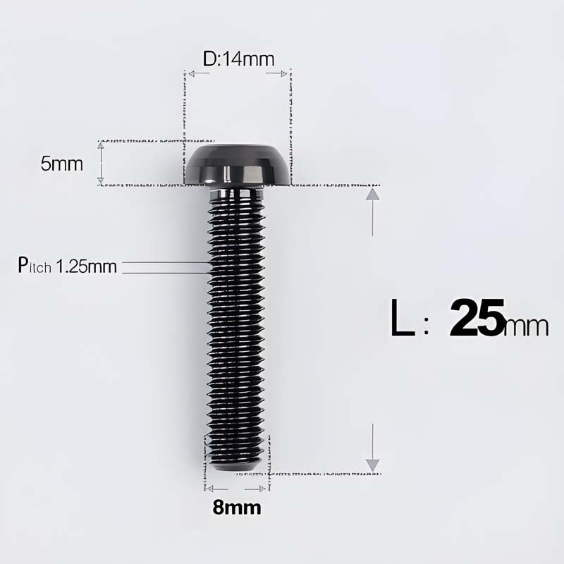 M8x15-50mm Titanium Button Head Bolts for Bicycle & Motorcycle Brake Caliper Fastening