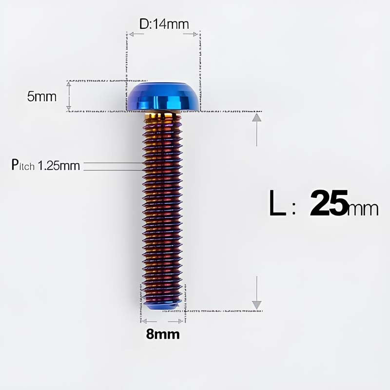 M8x15-50mm Titanium Button Head Bolts for Bicycle & Motorcycle Brake Caliper Fastening