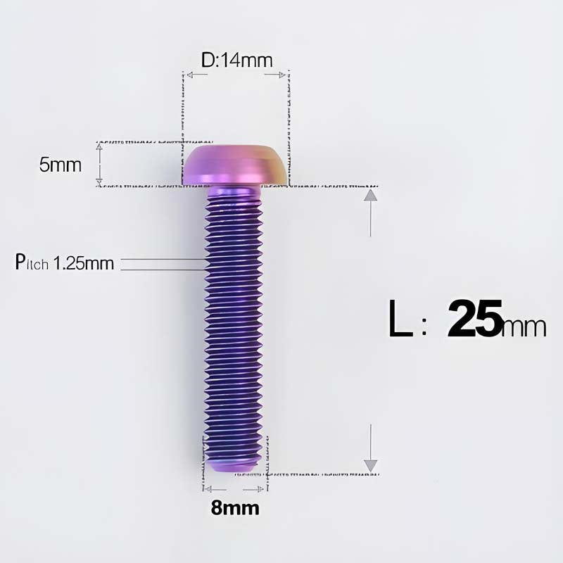 M8x15-50mm Titanium Button Head Bolts for Bicycle & Motorcycle Brake Caliper Fastening