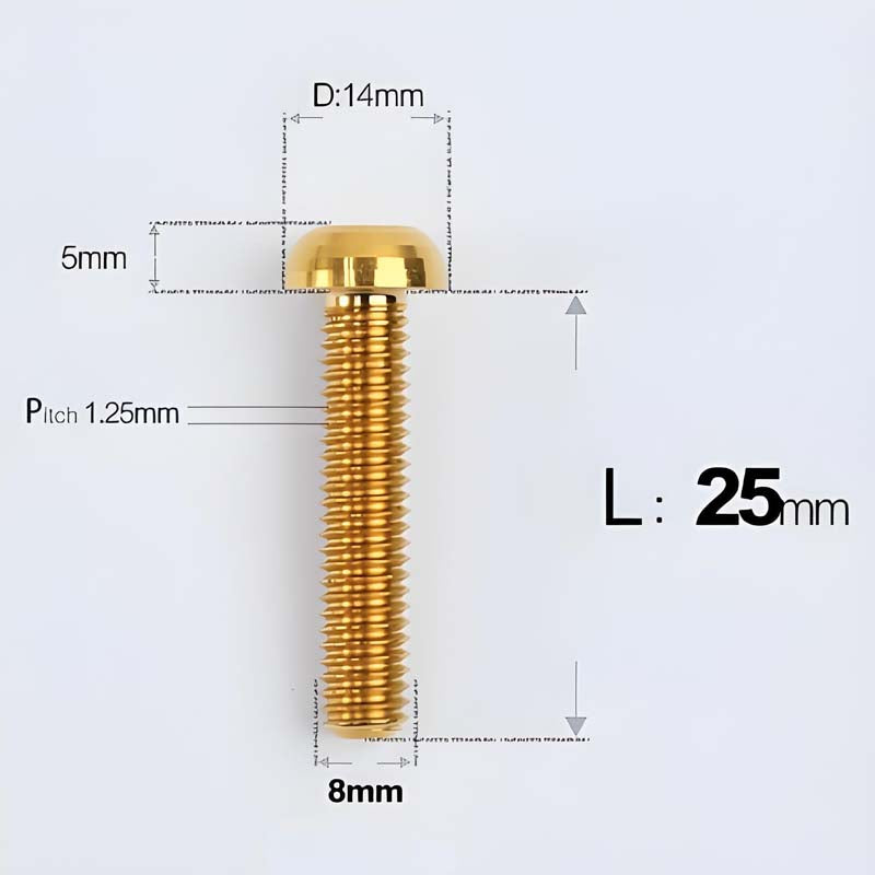 M8x15-50mm Titanium Button Head Bolts for Bicycle & Motorcycle Brake Caliper Fastening