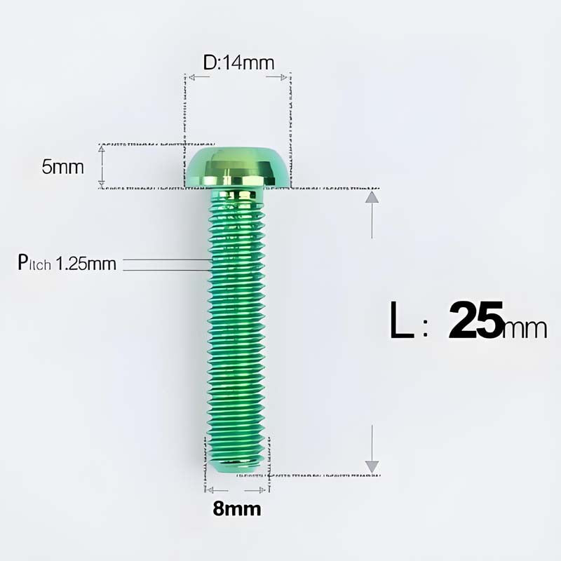 M8x15-50mm Titanium Button Head Bolts for Bicycle & Motorcycle Brake Caliper Fastening