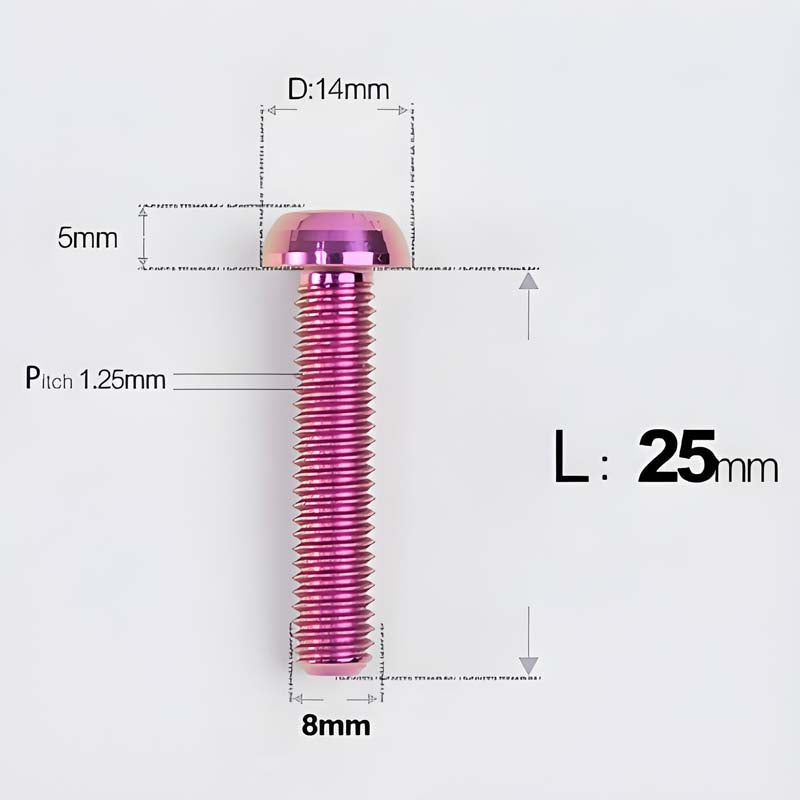 M8x15-50mm Titanium Button Head Bolts for Bicycle & Motorcycle Brake Caliper Fastening