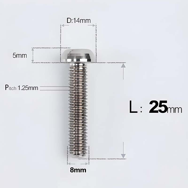 M8x15-50mm Titanium Button Head Bolts for Bicycle & Motorcycle Brake Caliper Fastening