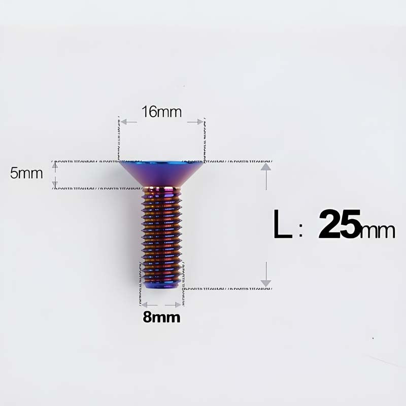 M8x16-85mm Titanium Flat Head Countersunk Bolts For E-bike and Motorcycle