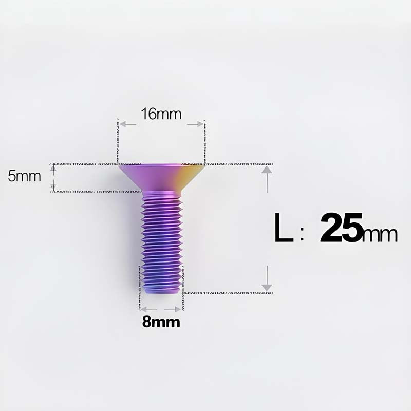 M8x16-85mm Titanium Flat Head Countersunk Bolts For E-bike and Motorcycle