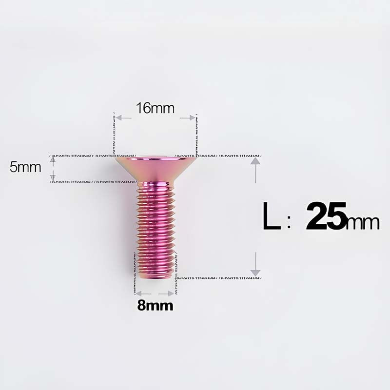 M8x16-85mm Titanium Flat Head Countersunk Bolts For E-bike and Motorcycle