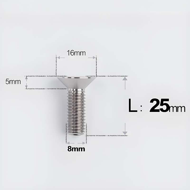 M8x16-85mm Titanium Flat Head Countersunk Bolts For E-bike and Motorcycle