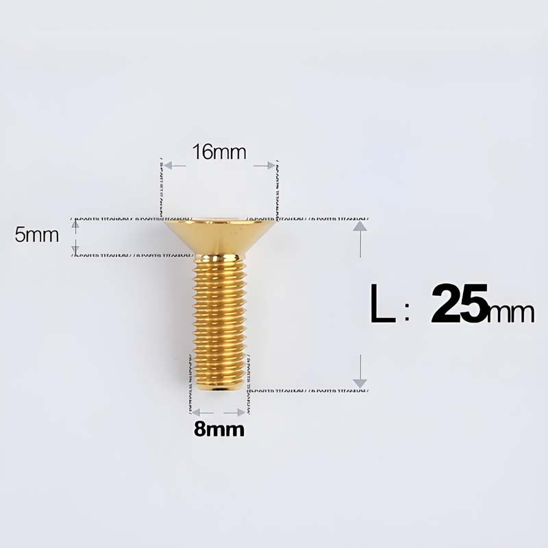 M8x16-85mm Titanium Flat Head Countersunk Bolts For E-bike and Motorcycle