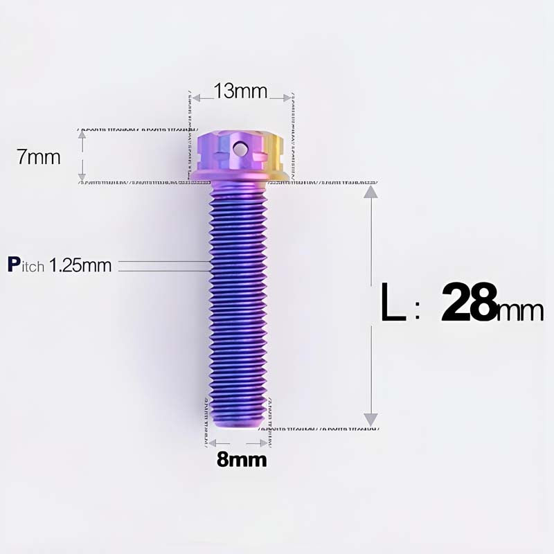 M8x10-120mm T40 Torx Titanium Bolts for Motorcycle