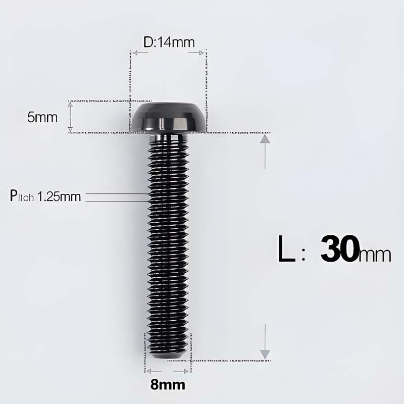 M8x15-50mm Titanium Button Head Bolts for Bicycle & Motorcycle Brake Caliper Fastening