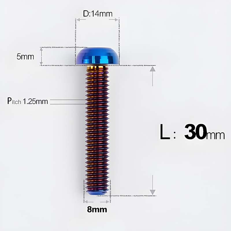 M8x15-50mm Titanium Button Head Bolts for Bicycle & Motorcycle Brake Caliper Fastening