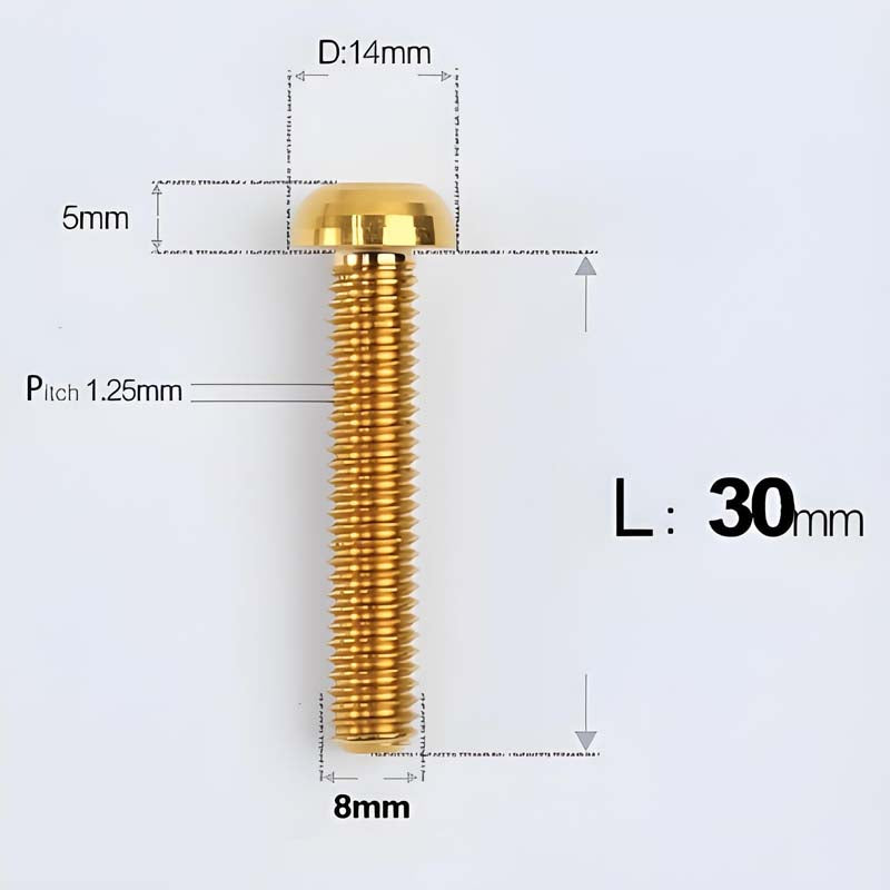M8x15-50mm Titanium Button Head Bolts for Bicycle & Motorcycle Brake Caliper Fastening