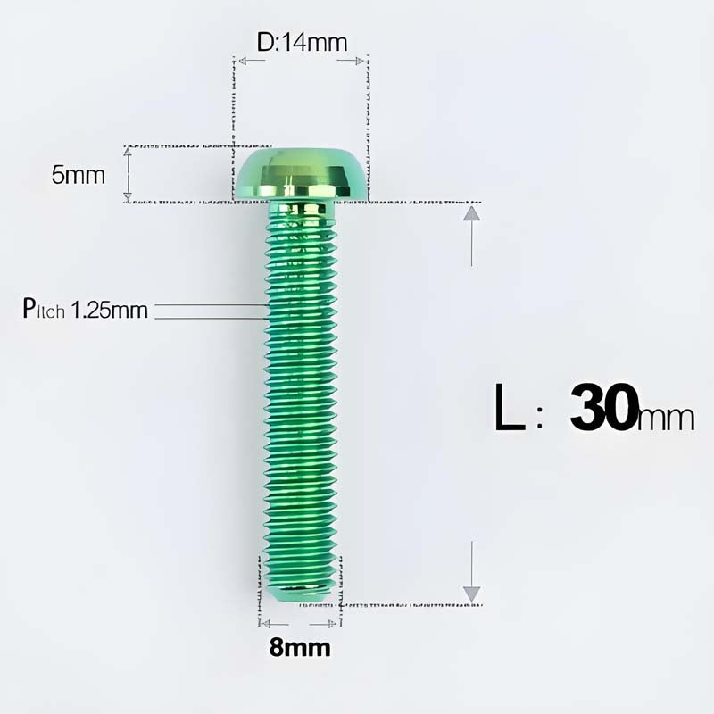 M8x15-50mm Titanium Button Head Bolts for Bicycle & Motorcycle Brake Caliper Fastening