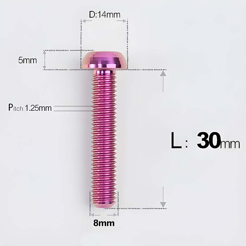 M8x15-50mm Titanium Button Head Bolts for Bicycle & Motorcycle Brake Caliper Fastening