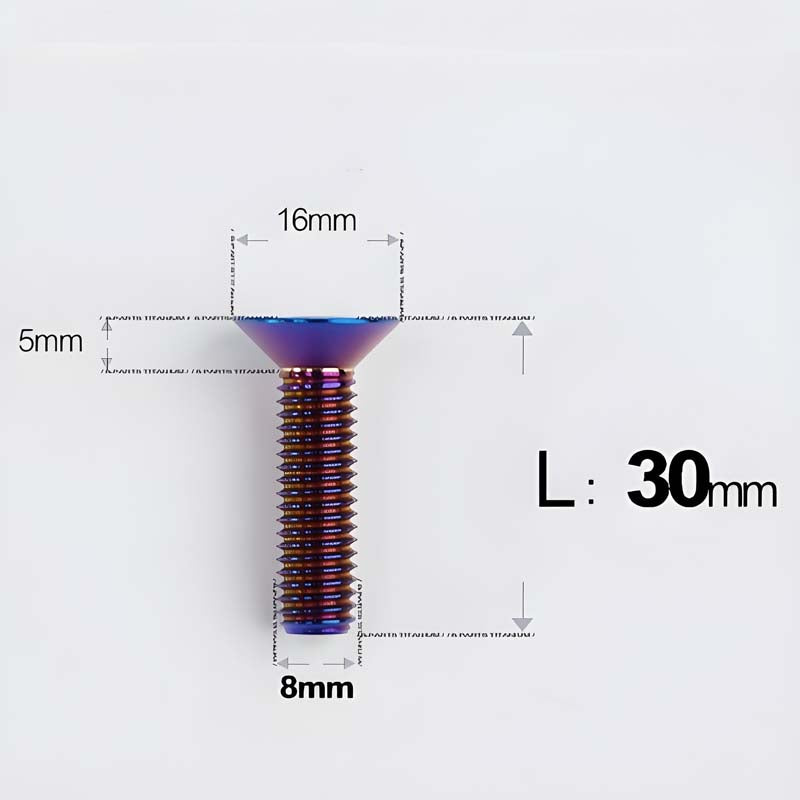 M8x16-85mm Titanium Flat Head Countersunk Bolts For E-bike and Motorcycle