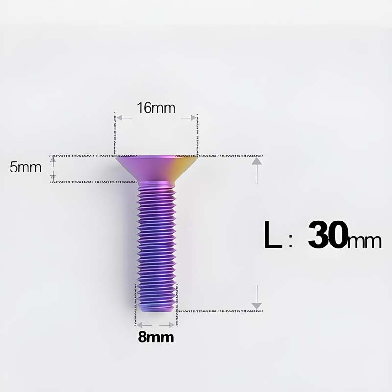 M8x16-85mm Titanium Flat Head Countersunk Bolts For E-bike and Motorcycle