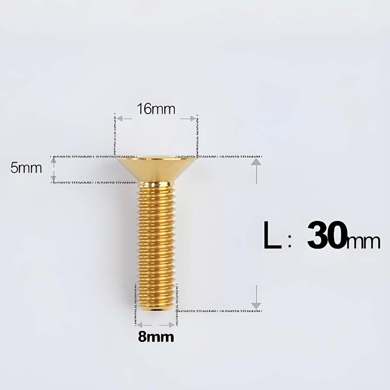 M8x16-85mm Titanium Flat Head Countersunk Bolts For E-bike and Motorcycle