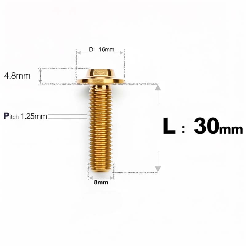 M8x15-50mm Titanium Torx T40 Bolts for Motorcycle
