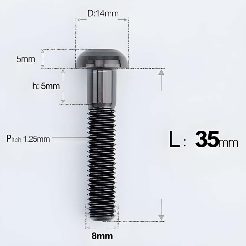 M8x15-50mm Titanium Button Head Bolts for Bicycle & Motorcycle Brake Caliper Fastening