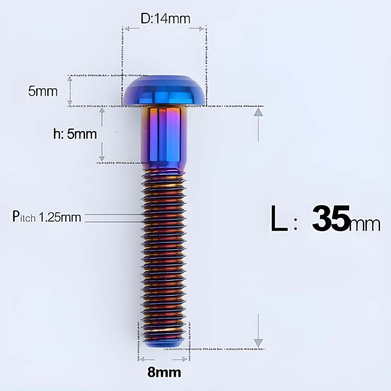 M8x15-50mm Titanium Button Head Bolts for Bicycle & Motorcycle Brake Caliper Fastening