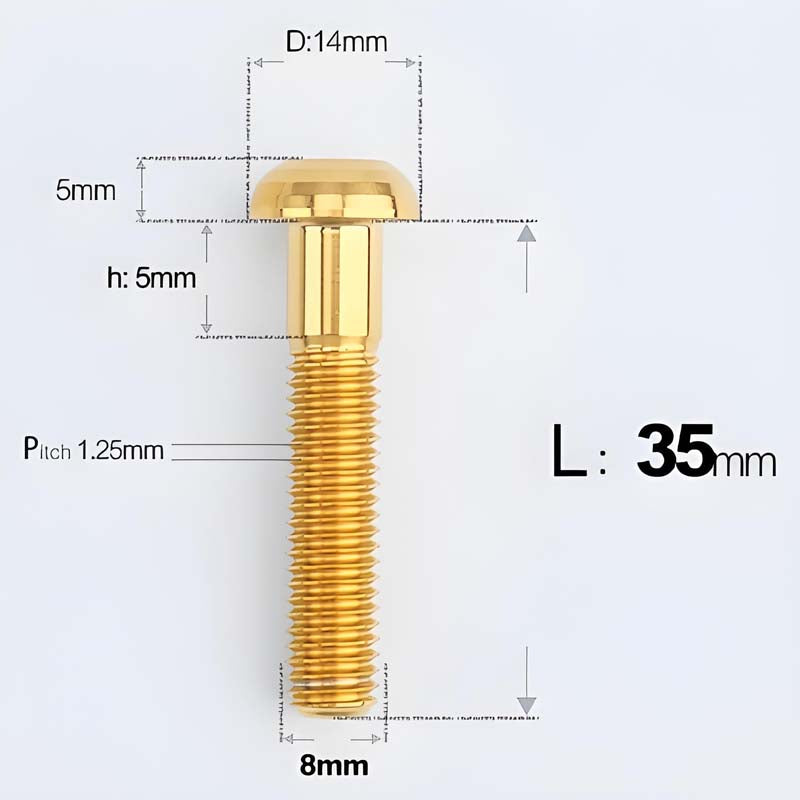M8x15-50mm Titanium Button Head Bolts for Bicycle & Motorcycle Brake Caliper Fastening