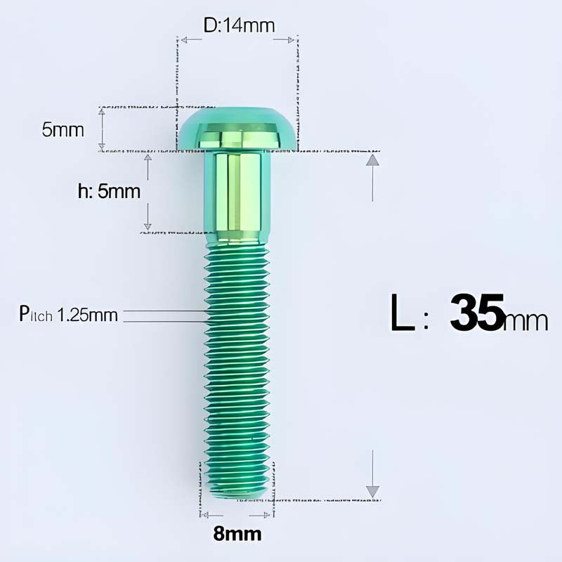 M8x15-50mm Titanium Button Head Bolts for Bicycle & Motorcycle Brake Caliper Fastening