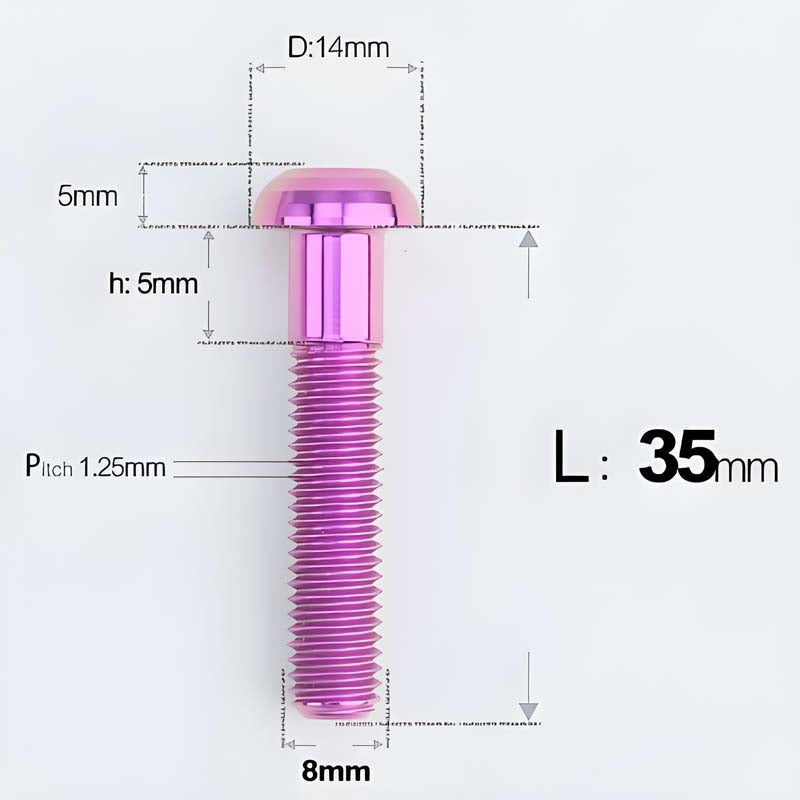 M8x15-50mm Titanium Button Head Bolts for Bicycle & Motorcycle Brake Caliper Fastening