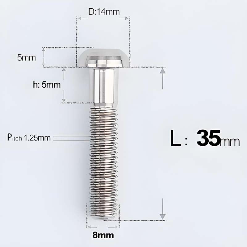 M8x15-50mm Titanium Button Head Bolts for Bicycle & Motorcycle Brake Caliper Fastening