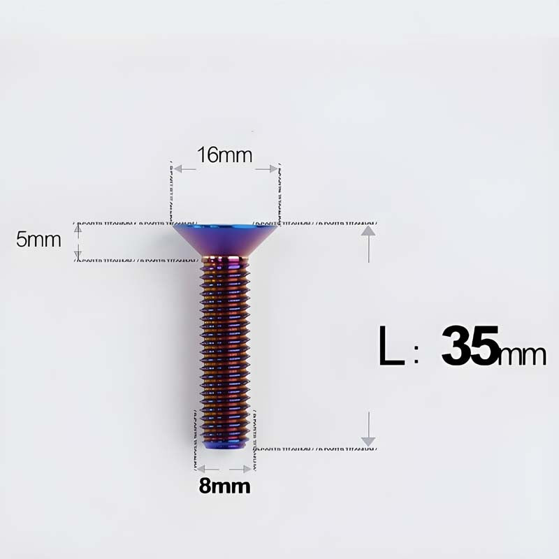 M8x16-85mm Titanium Flat Head Countersunk Bolts For E-bike and Motorcycle