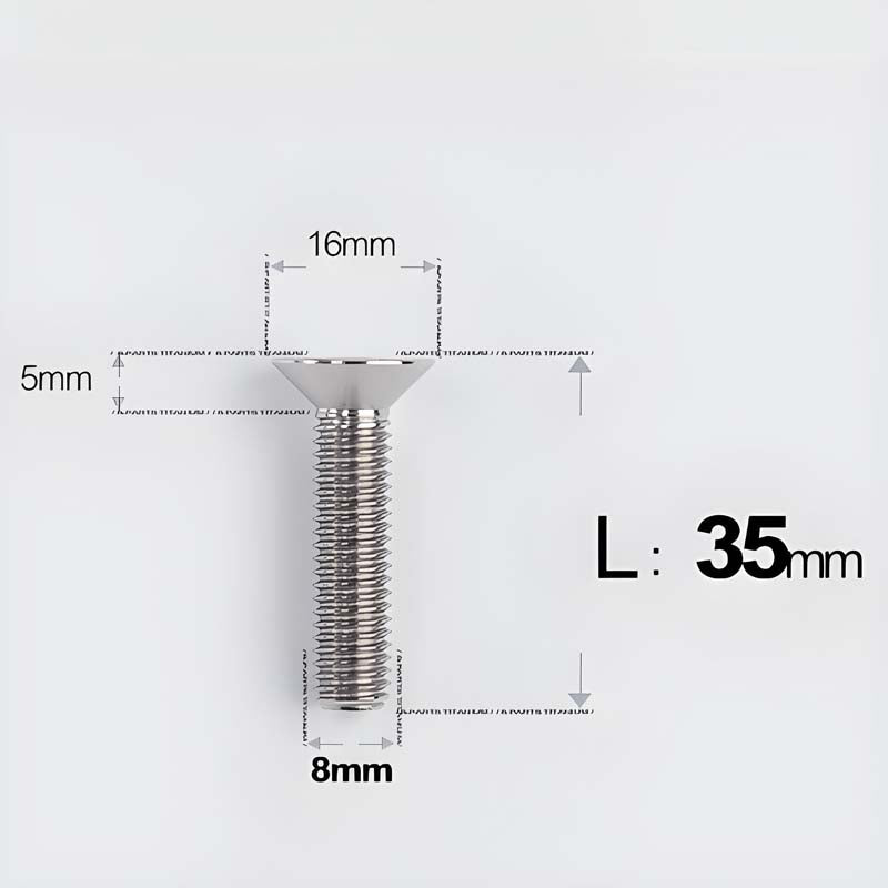 M8x16-85mm Titanium Flat Head Countersunk Bolts For E-bike and Motorcycle