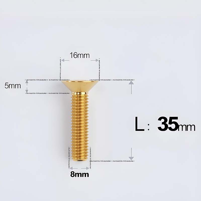 M8x16-85mm Titanium Flat Head Countersunk Bolts For E-bike and Motorcycle