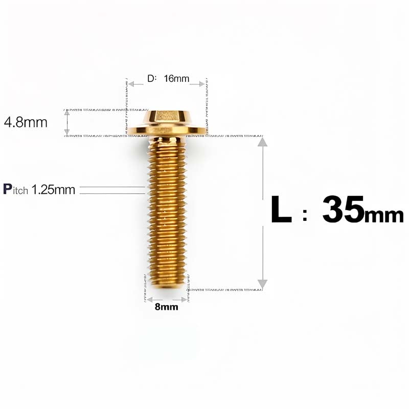 M8x15-50mm Titanium Torx T40 Bolts for Motorcycle
