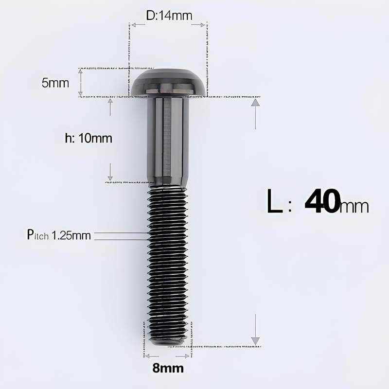 M8x15-50mm Titanium Button Head Bolts for Bicycle & Motorcycle Brake Caliper Fastening
