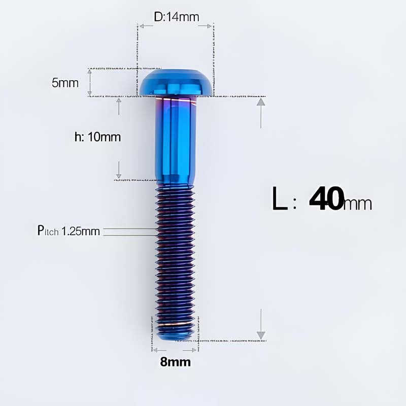 M8x15-50mm Titanium Button Head Bolts for Bicycle & Motorcycle Brake Caliper Fastening