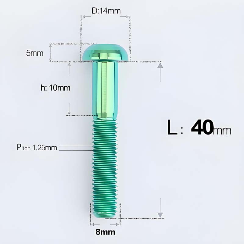 M8x15-50mm Titanium Button Head Bolts for Bicycle & Motorcycle Brake Caliper Fastening