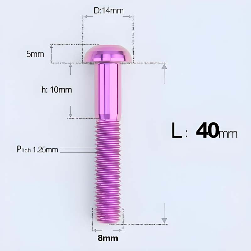 M8x15-50mm Titanium Button Head Bolts for Bicycle & Motorcycle Brake Caliper Fastening