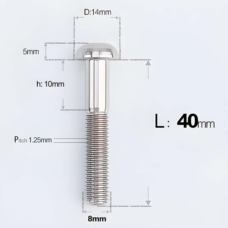 M8x15-50mm Titanium Button Head Bolts for Bicycle & Motorcycle Brake Caliper Fastening