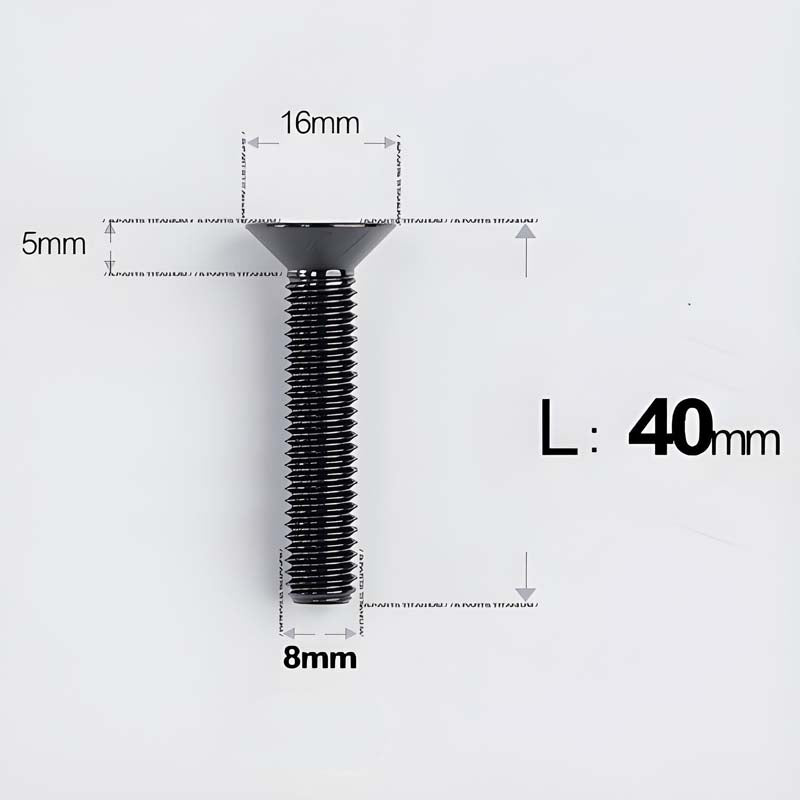 M8x16-85mm Titanium Flat Head Countersunk Bolts For E-bike and Motorcycle